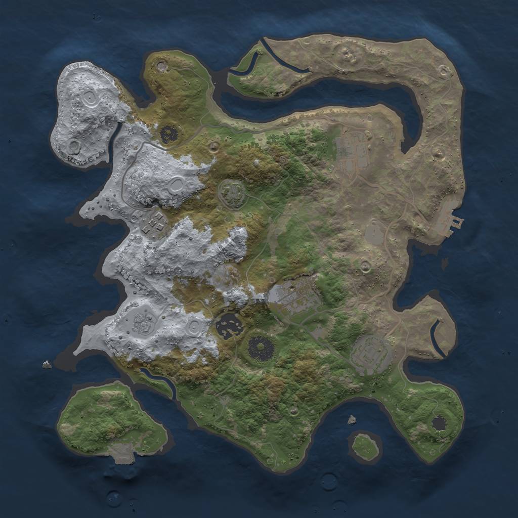 Rust Map: Procedural Map, Size: 3000, Seed: 13636, 11 Monuments