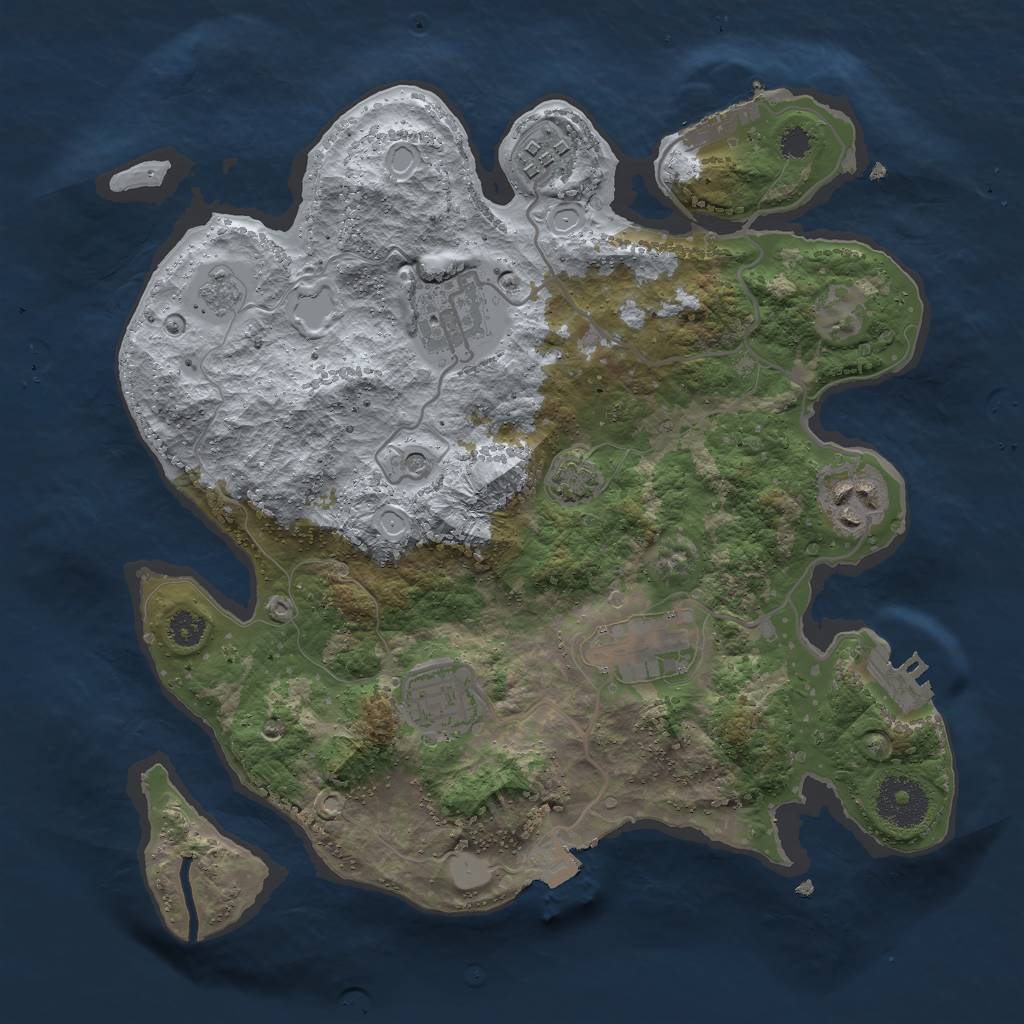 Rust Map: Procedural Map, Size: 3000, Seed: 11561, 13 Monuments