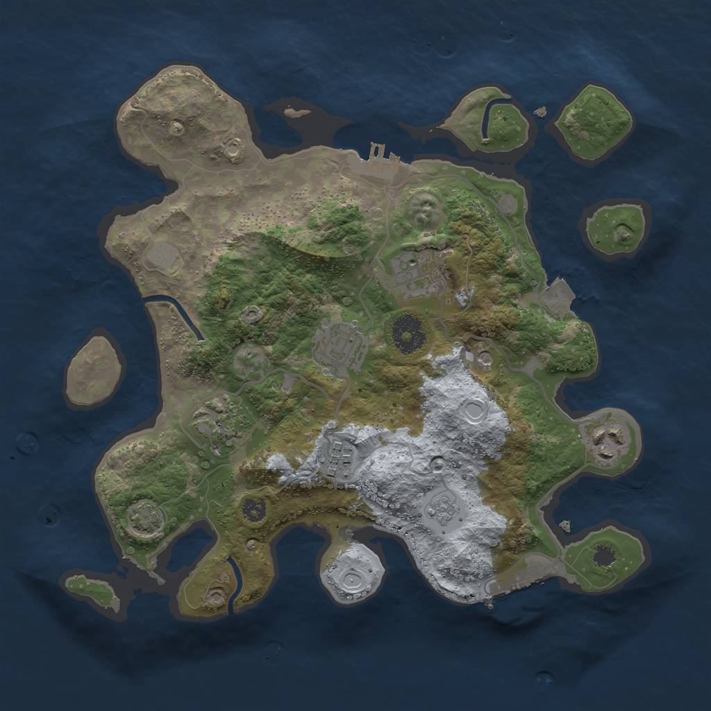 Rust Map: Procedural Map, Size: 3000, Seed: 917402094, 13 Monuments