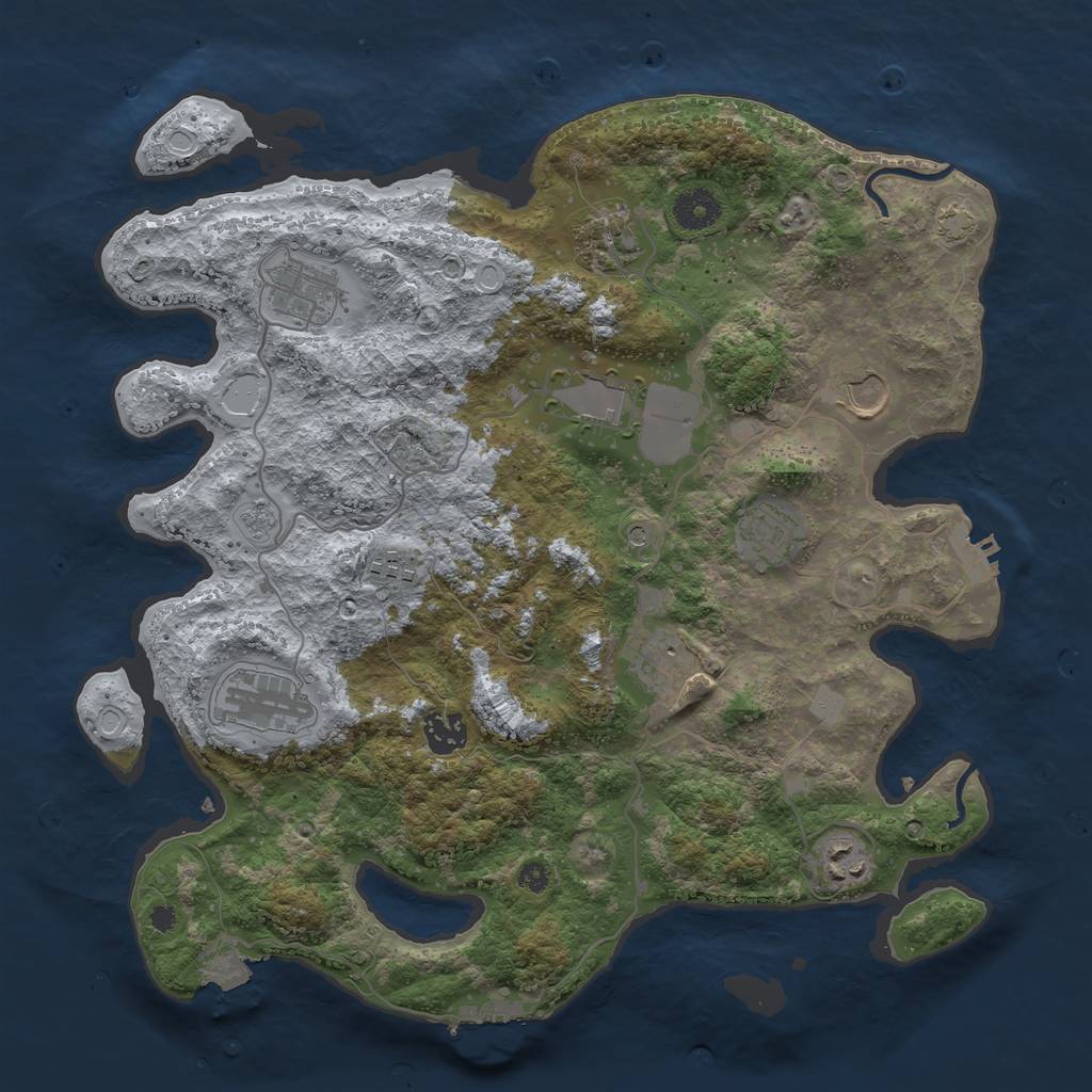 Rust Map: Procedural Map, Size: 3700, Seed: 904887096, 18 Monuments