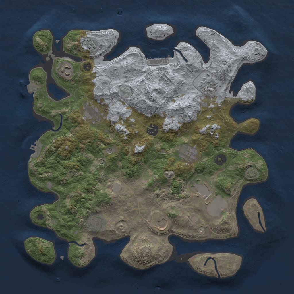 Rust Map: Procedural Map, Size: 3750, Seed: 19770435, 17 Monuments