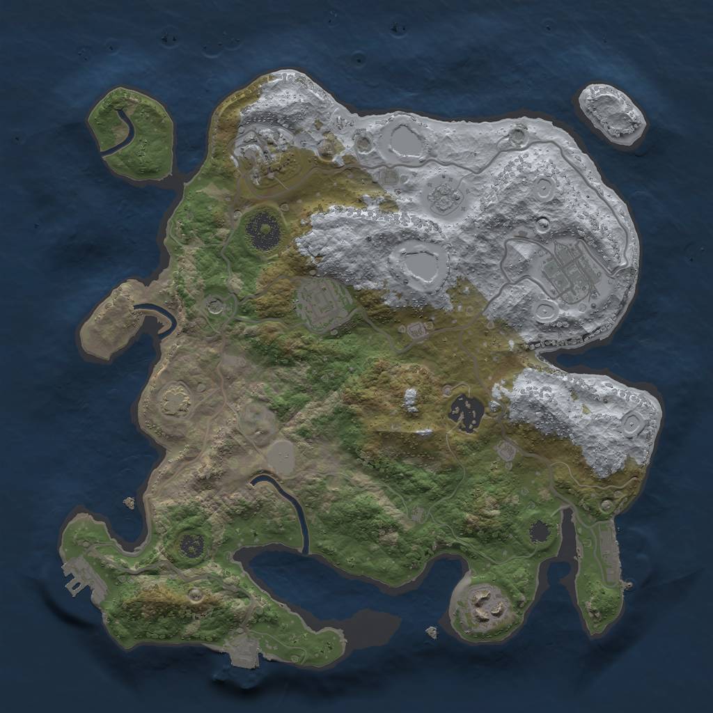Rust Map: Procedural Map, Size: 3000, Seed: 11285, 13 Monuments