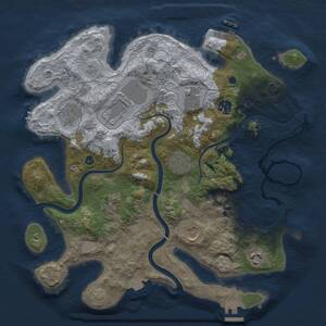 Thumbnail Rust Map: Procedural Map, Size: 3500, Seed: 1119962823, 15 Monuments