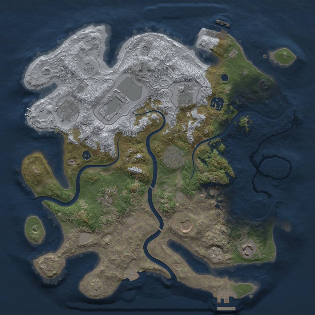 Rust Map: Procedural Map, Size: 3500, Seed: 1119962823, 15 Monuments