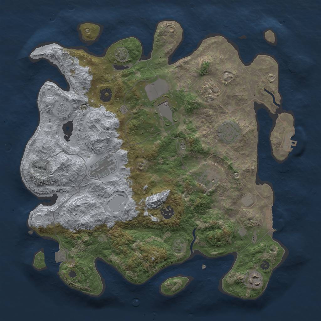 Rust Map: Procedural Map, Size: 3600, Seed: 695, 15 Monuments