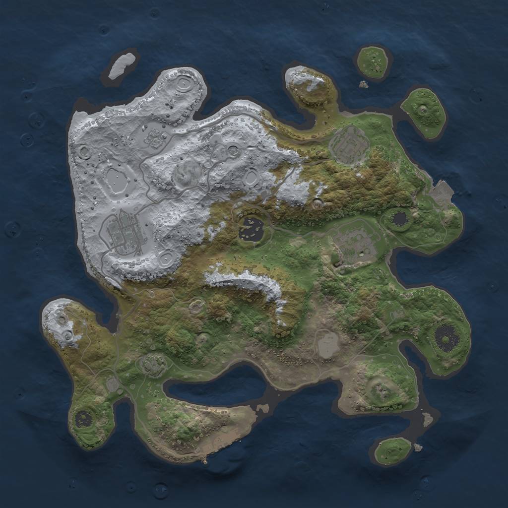 Rust Map: Procedural Map, Size: 3000, Seed: 1591885749, 11 Monuments