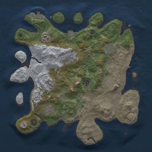 Thumbnail Rust Map: Procedural Map, Size: 3300, Seed: 665335340, 15 Monuments