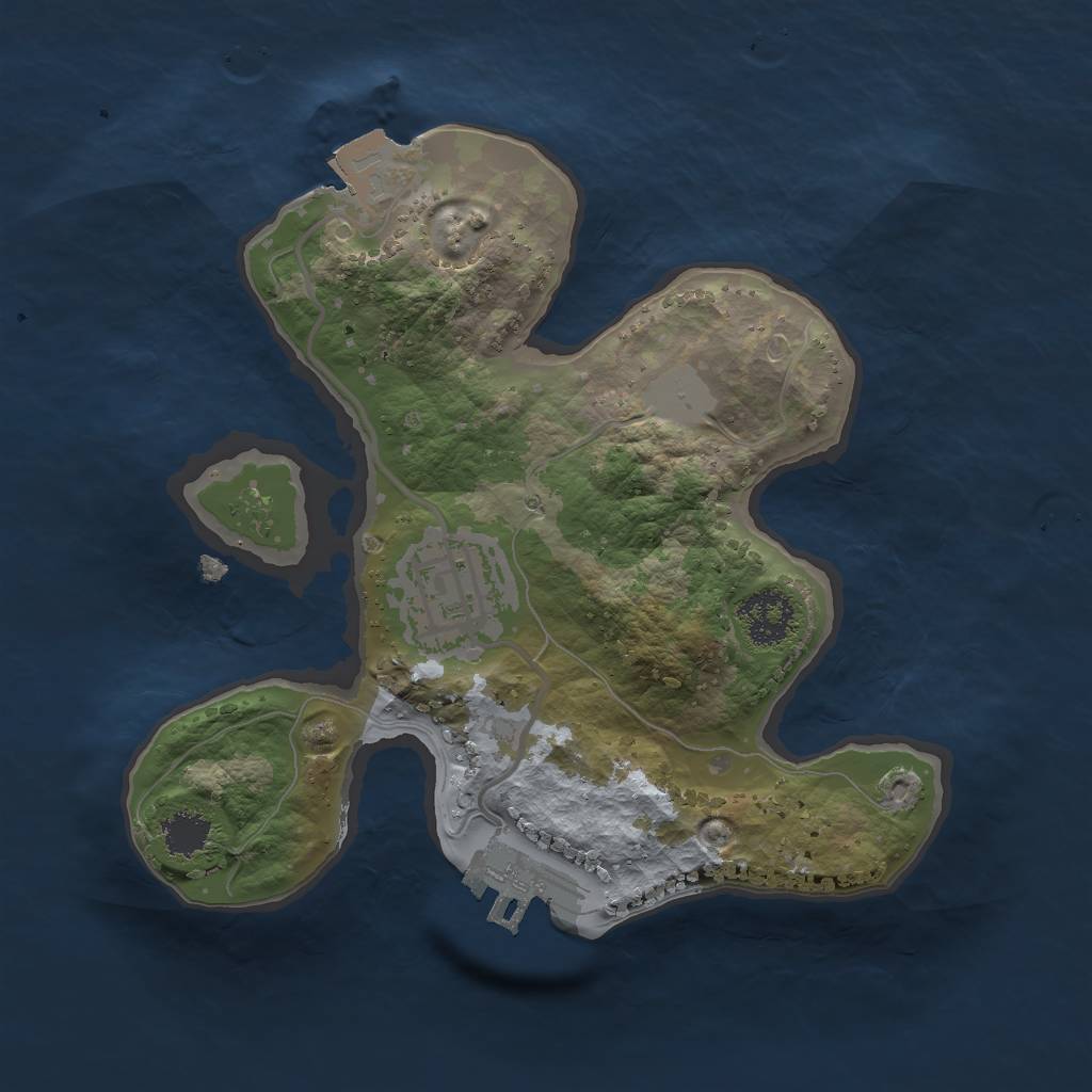 Rust Map: Procedural Map, Size: 2000, Seed: 2061991042, 5 Monuments
