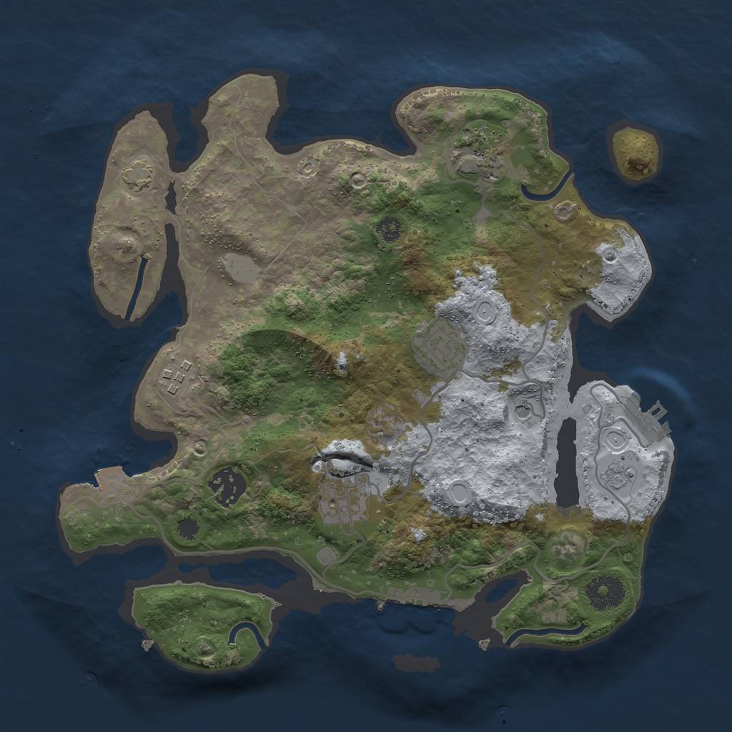 Rust Map: Procedural Map, Size: 3000, Seed: 23423, 13 Monuments