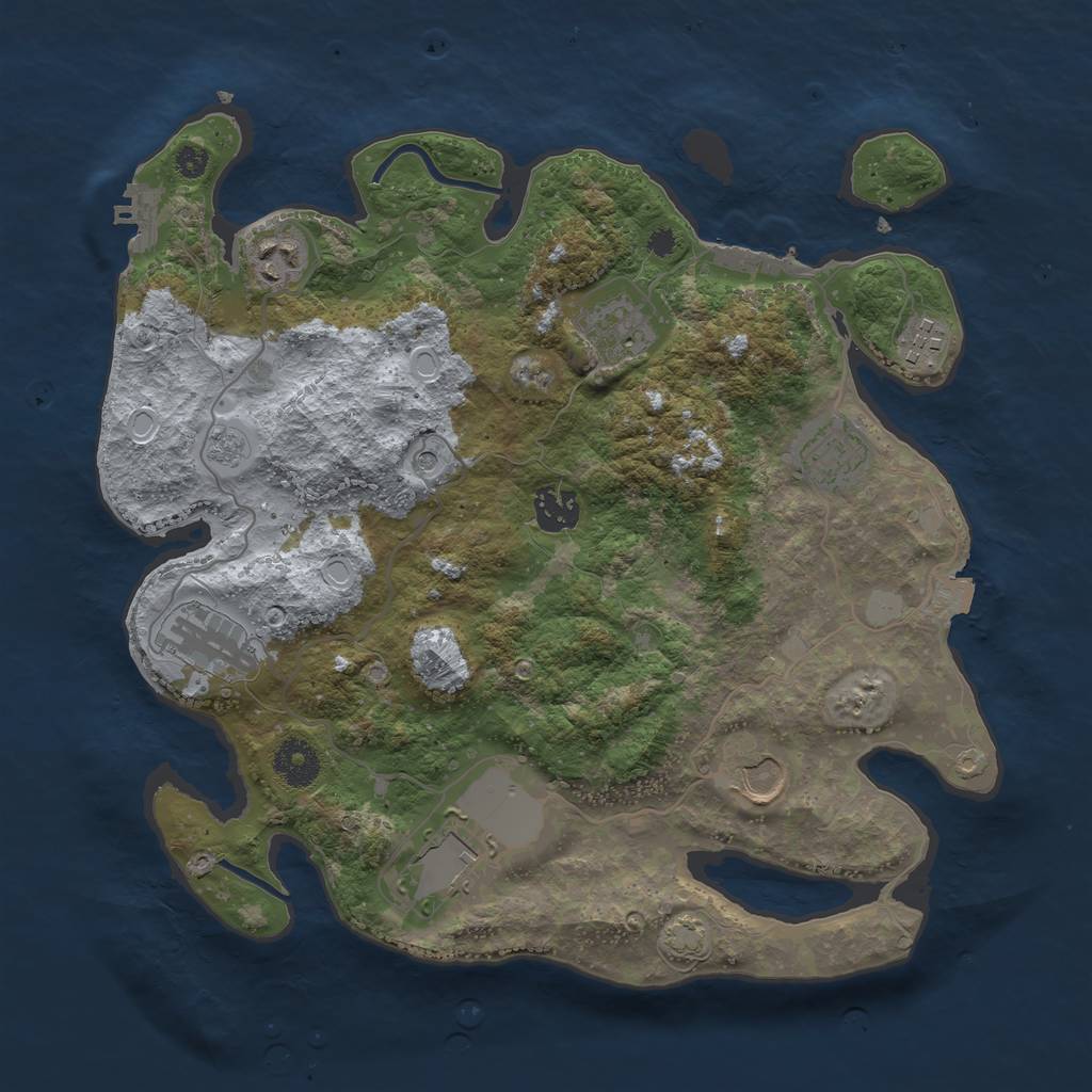 Rust Map: Procedural Map, Size: 3500, Seed: 1686092527, 16 Monuments