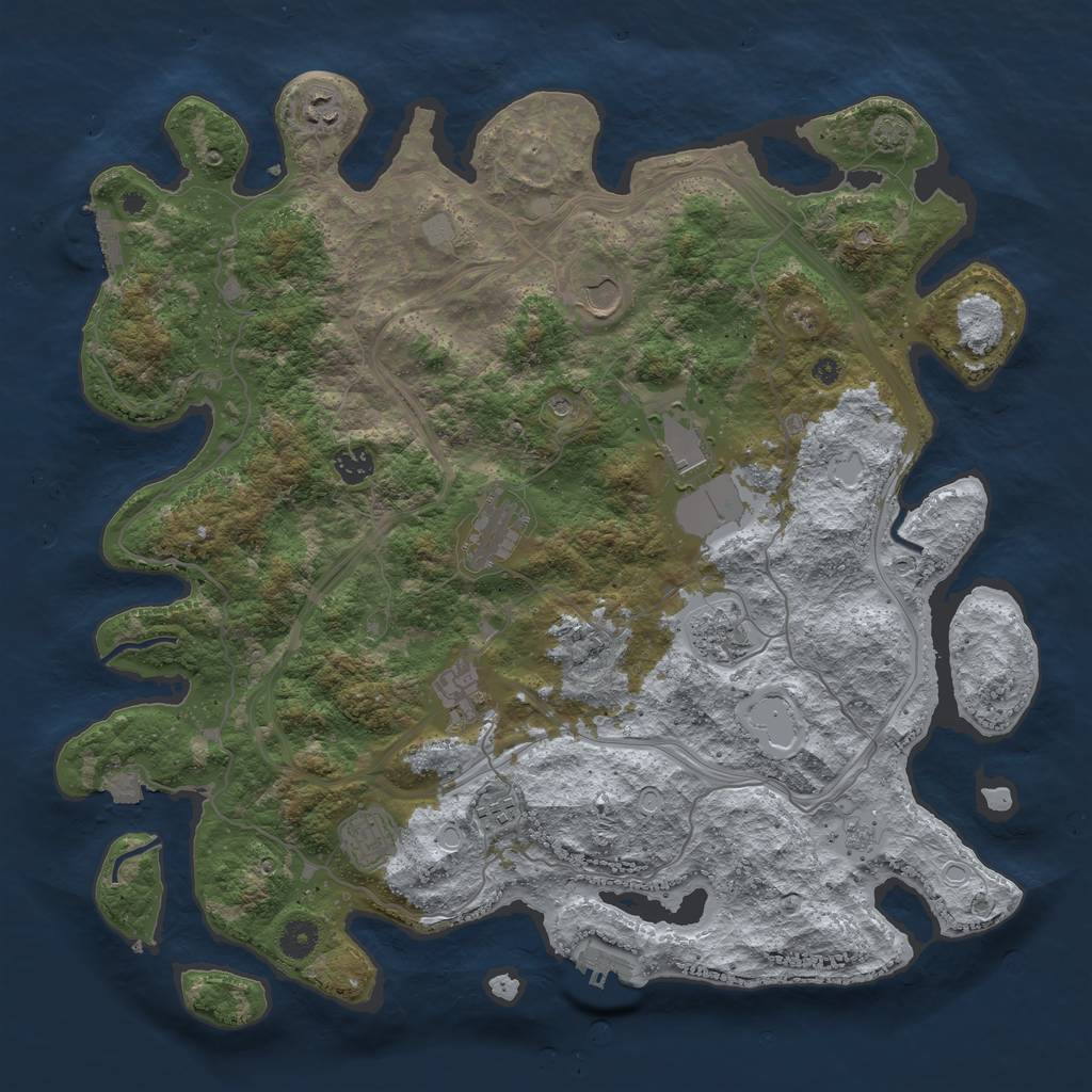 Rust Map: Procedural Map, Size: 4250, Seed: 8370, 17 Monuments