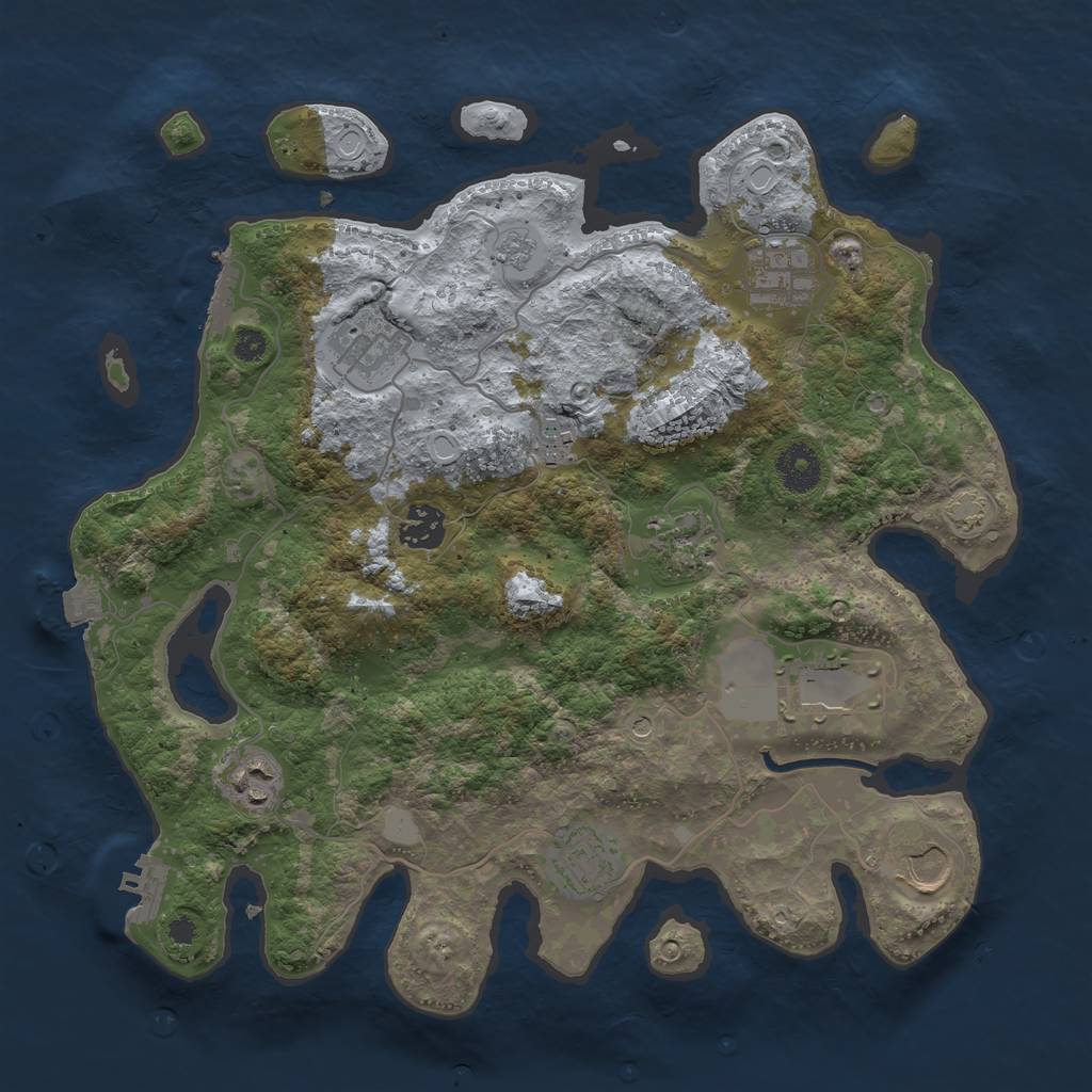 Rust Map: Procedural Map, Size: 3500, Seed: 678956764, 17 Monuments