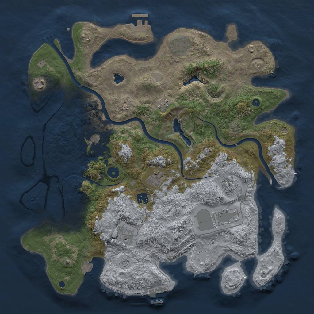 Rust Map: Procedural Map, Size: 4000, Seed: 523847764, 15 Monuments