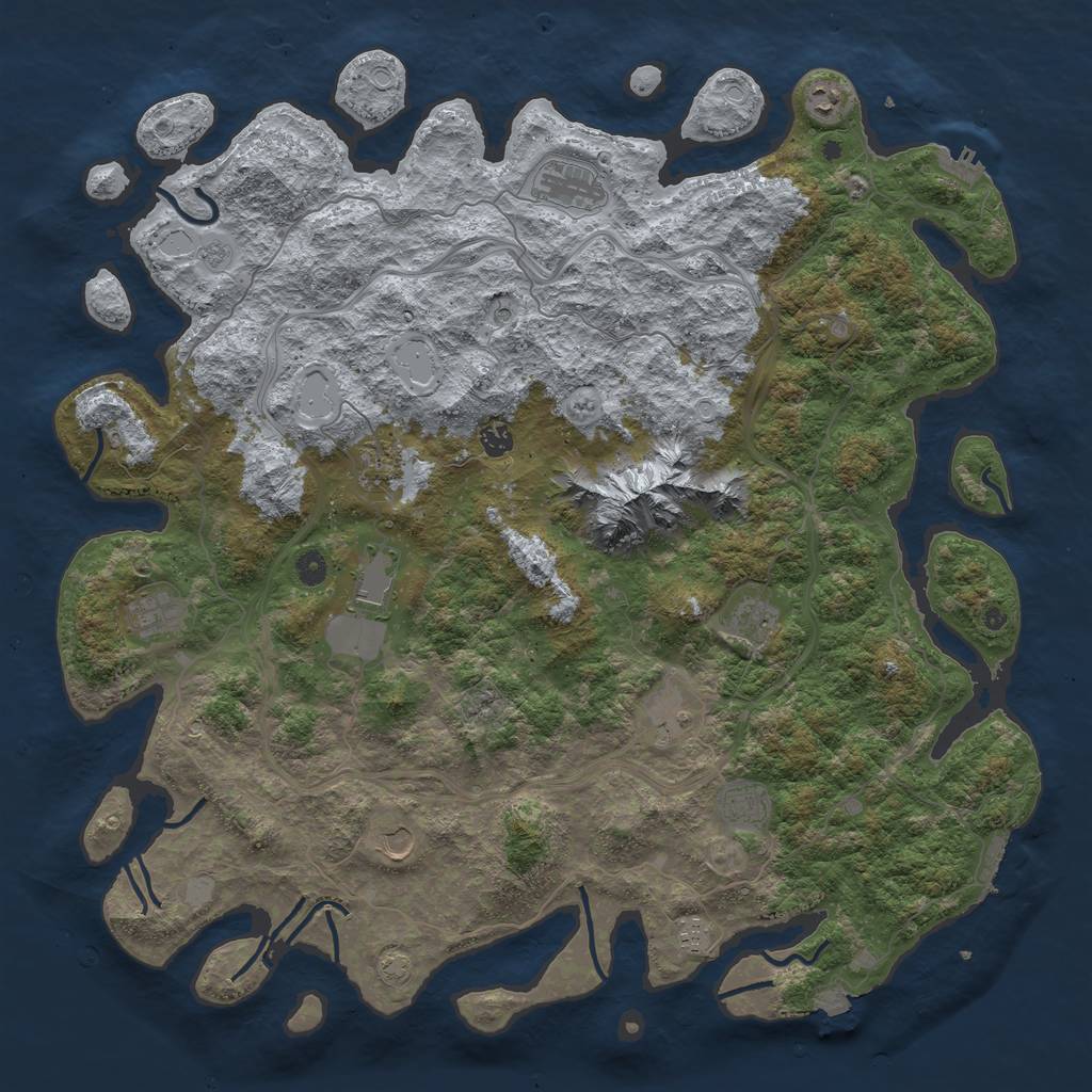Rust Map: Procedural Map, Size: 5000, Seed: 17762077, 19 Monuments