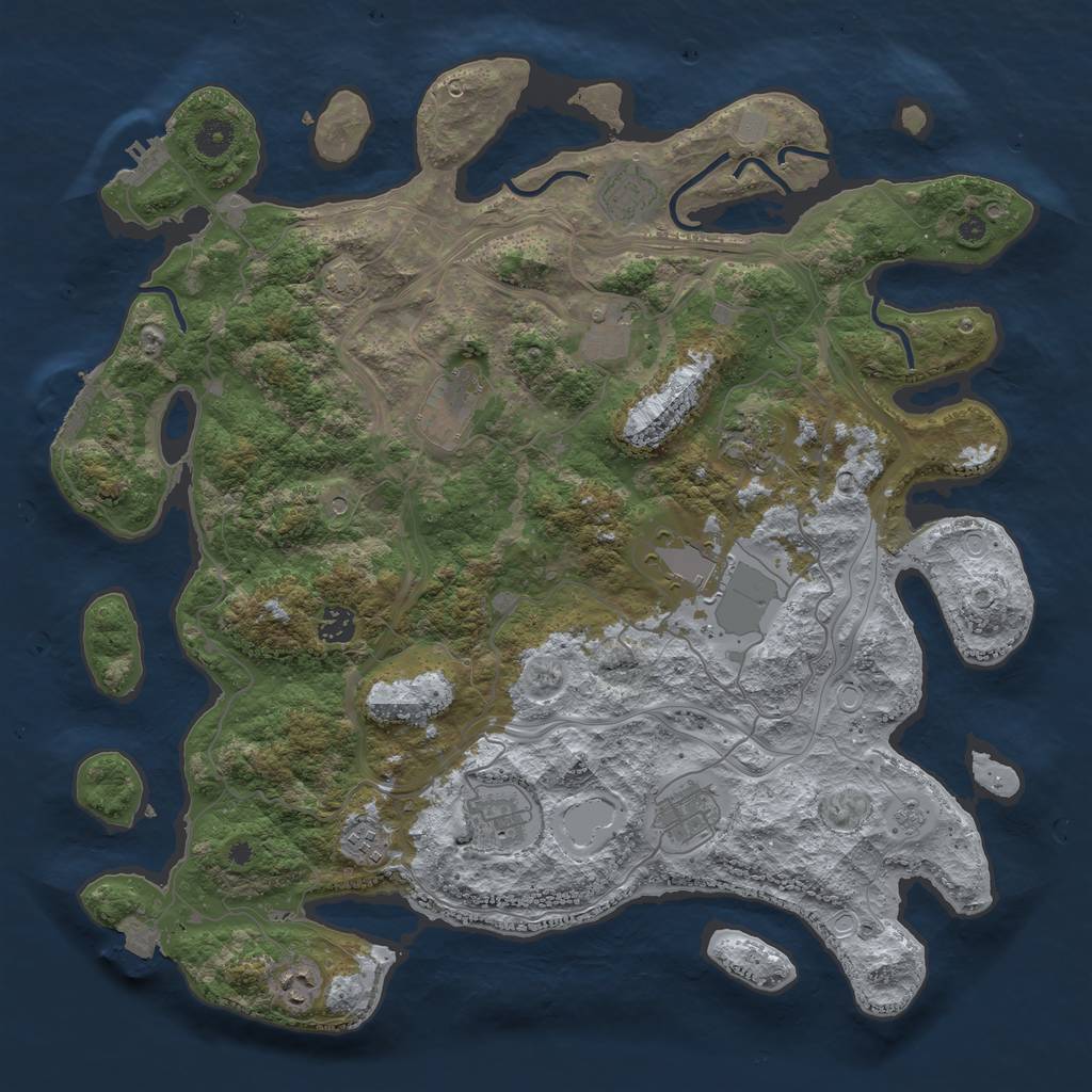 Rust Map: Procedural Map, Size: 4250, Seed: 92930046, 18 Monuments
