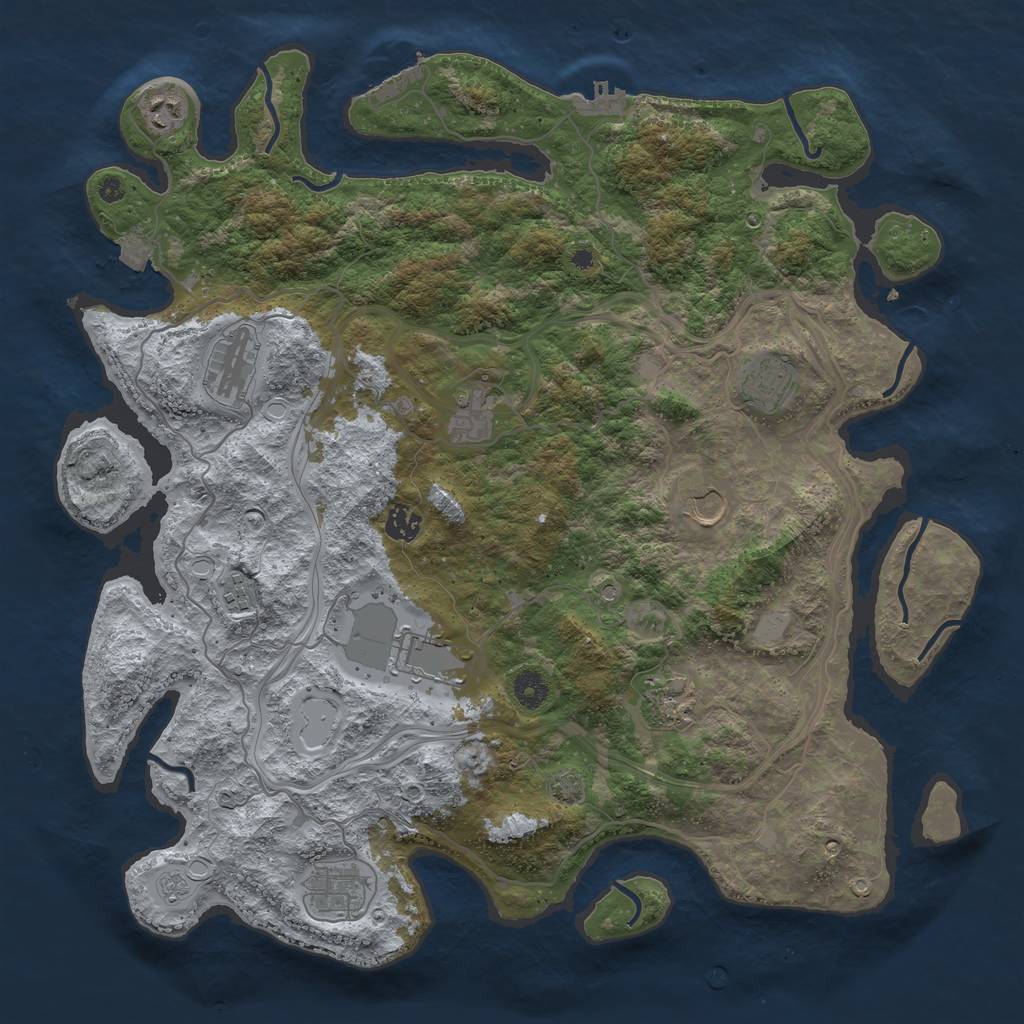 Rust Map: Procedural Map, Size: 4250, Seed: 2000441292, 18 Monuments
