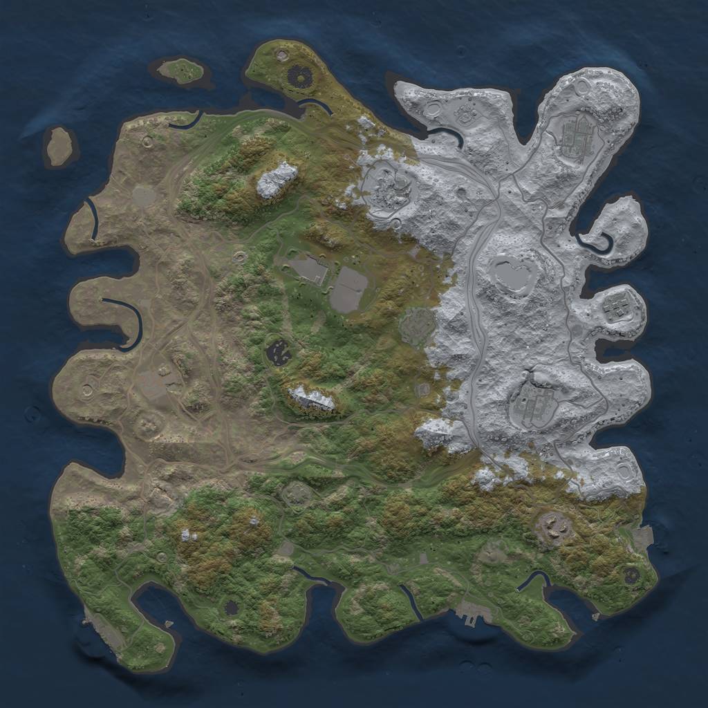 Rust Map: Procedural Map, Size: 4250, Seed: 48568288, 17 Monuments