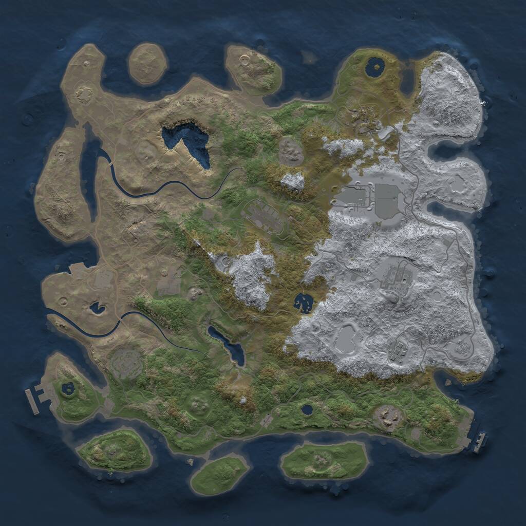 Rust Map: Procedural Map, Size: 4000, Seed: 2063523719, 15 Monuments
