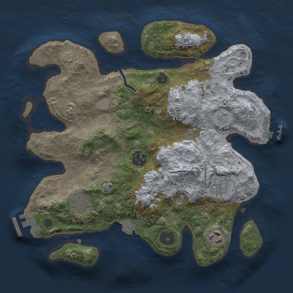 Rust Map: Procedural Map, Size: 3000, Seed: 1587103441, 12 Monuments