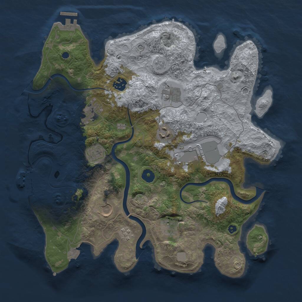 Rust Map: Procedural Map, Size: 3550, Seed: 26792570, 15 Monuments