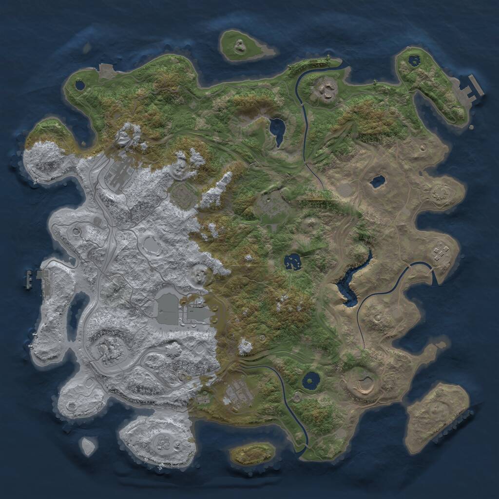 Rust Map: Procedural Map, Size: 4250, Seed: 937836666, 16 Monuments