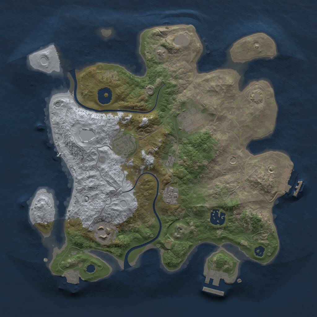 Rust Map: Procedural Map, Size: 3000, Seed: 667923087, 10 Monuments