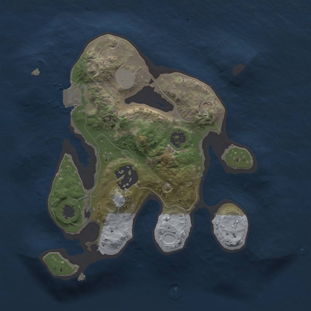 Rust Map: Procedural Map, Size: 2000, Seed: 780902647, 4 Monuments
