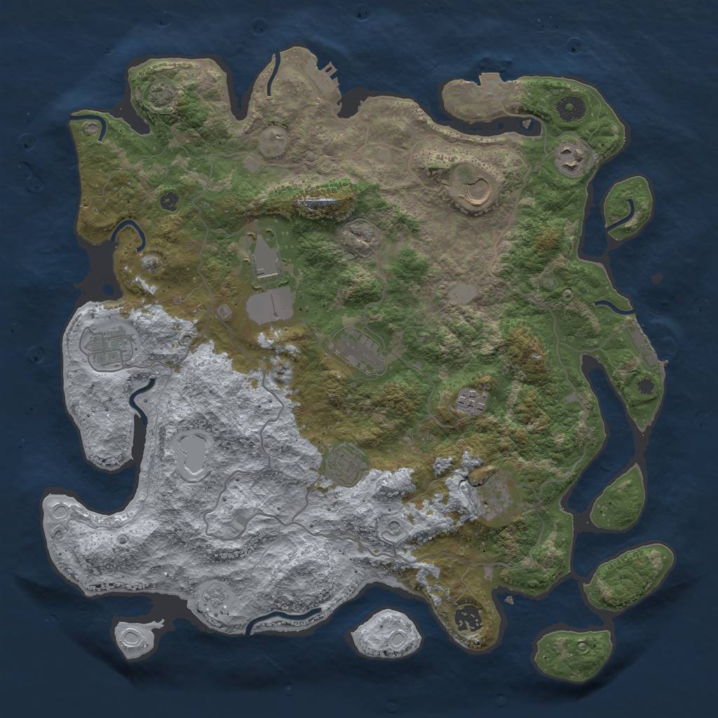 Rust Map: Procedural Map, Size: 4000, Seed: 640267670, 17 Monuments