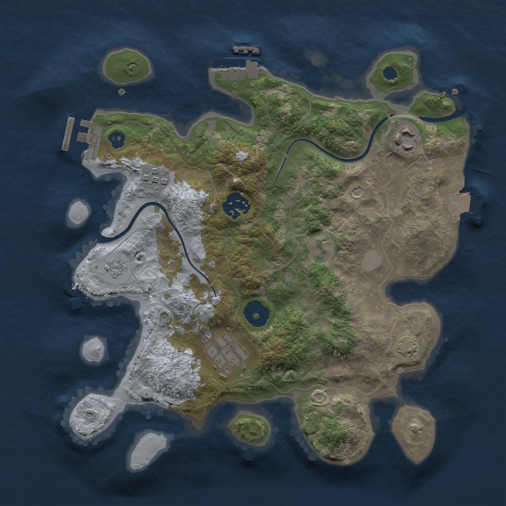 Rust Map: Procedural Map, Size: 3000, Seed: 11168, 10 Monuments
