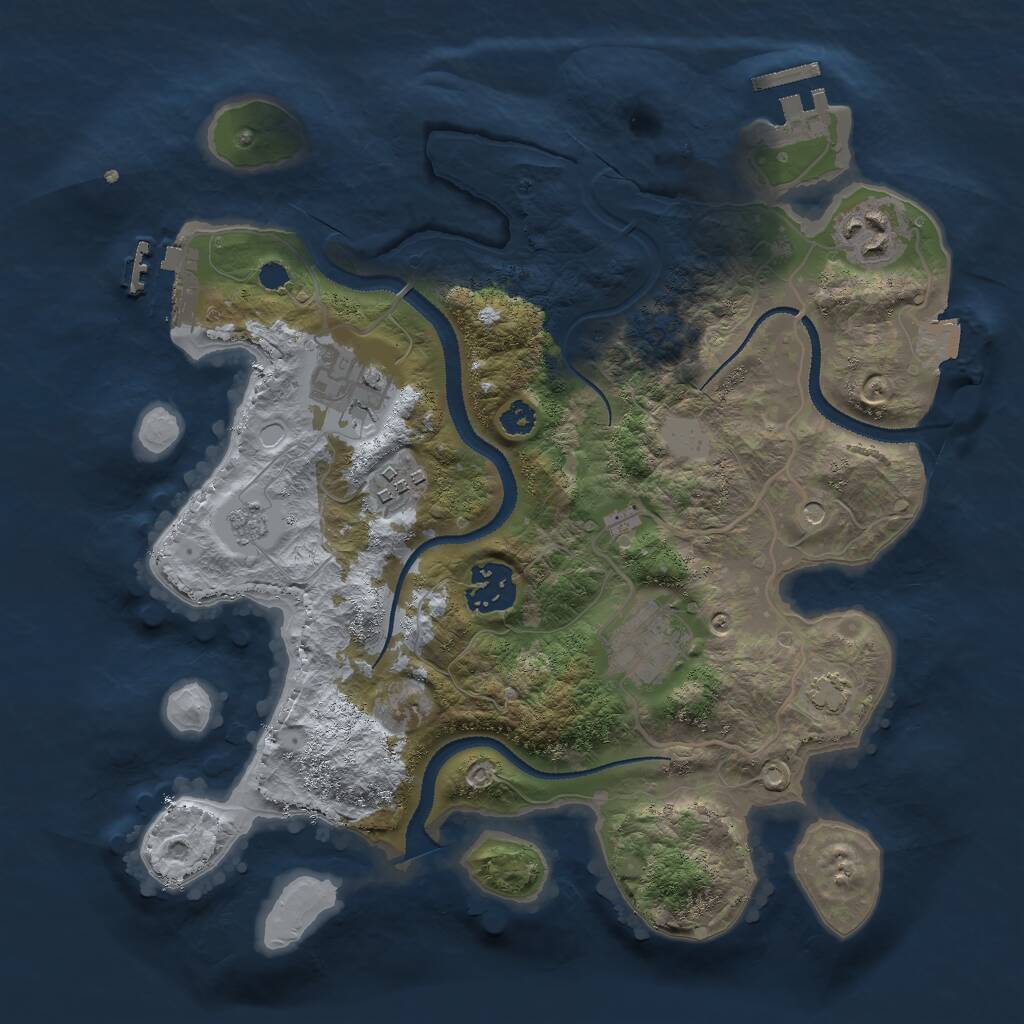 Rust Map: Procedural Map, Size: 3000, Seed: 11168, 11 Monuments