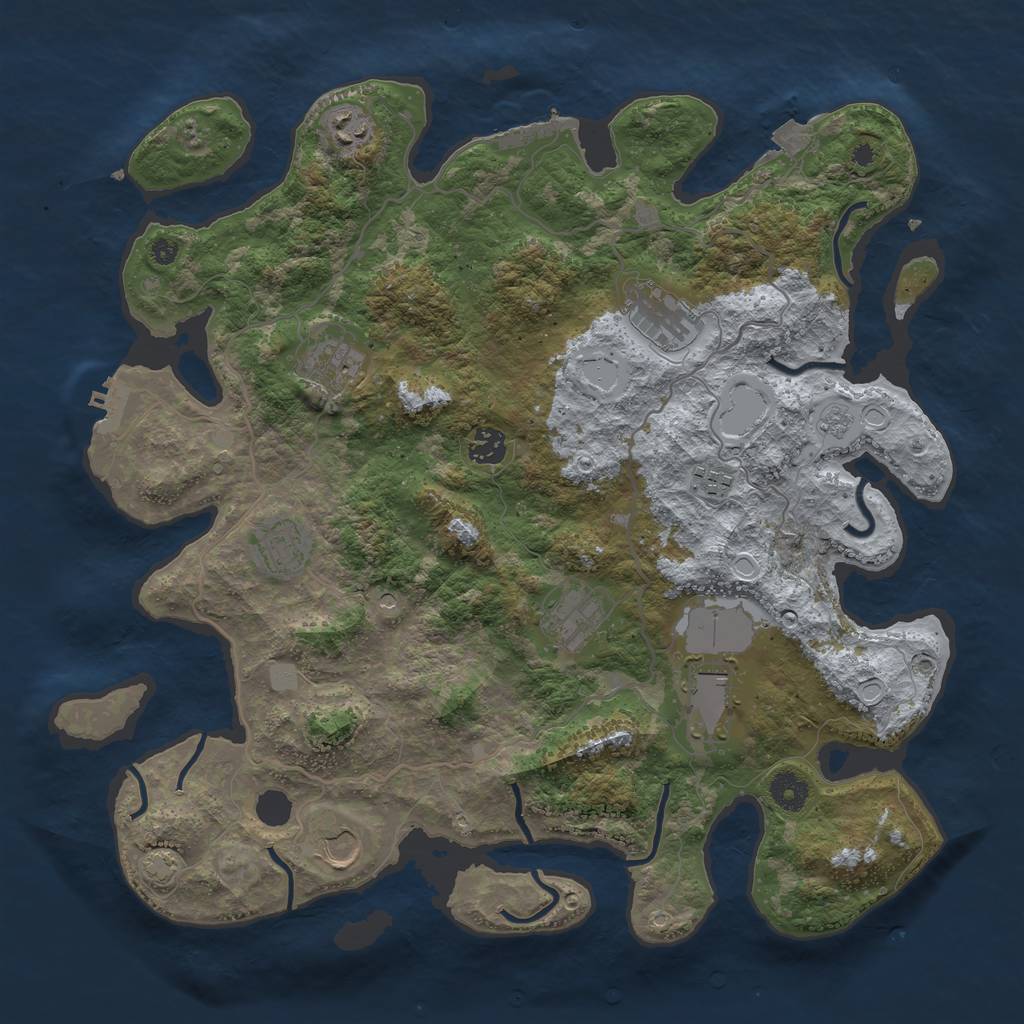Rust Map: Procedural Map, Size: 4001, Seed: 1337, 17 Monuments