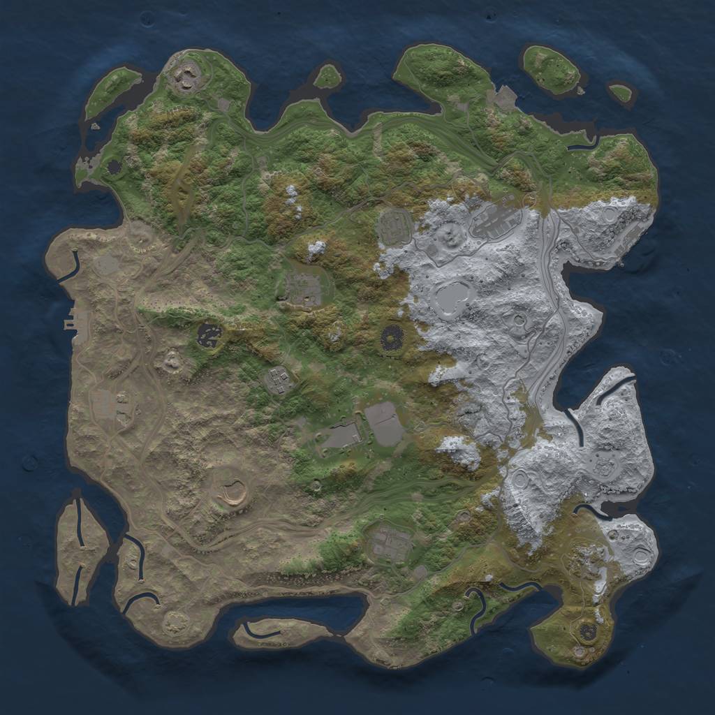 Rust Map: Procedural Map, Size: 4300, Seed: 23072023, 19 Monuments