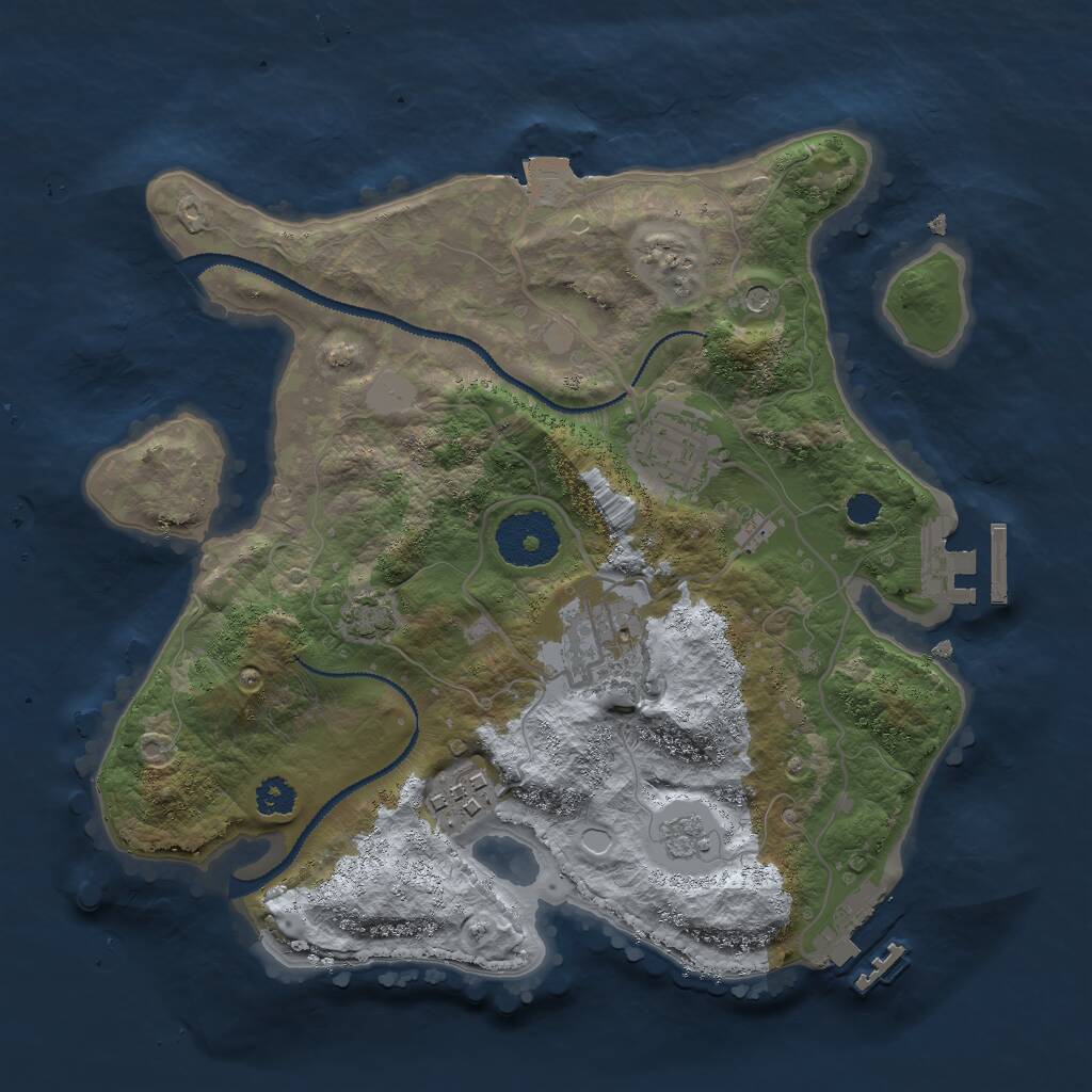 Rust Map: Procedural Map, Size: 2750, Seed: 498935512, 9 Monuments