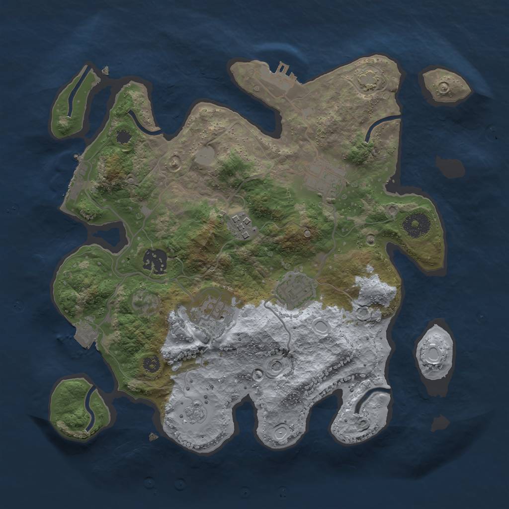 Rust Map: Procedural Map, Size: 3000, Seed: 1387837957, 13 Monuments
