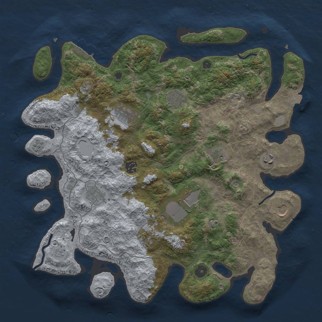 Rust Map: Procedural Map, Size: 4000, Seed: 1449162062, 17 Monuments