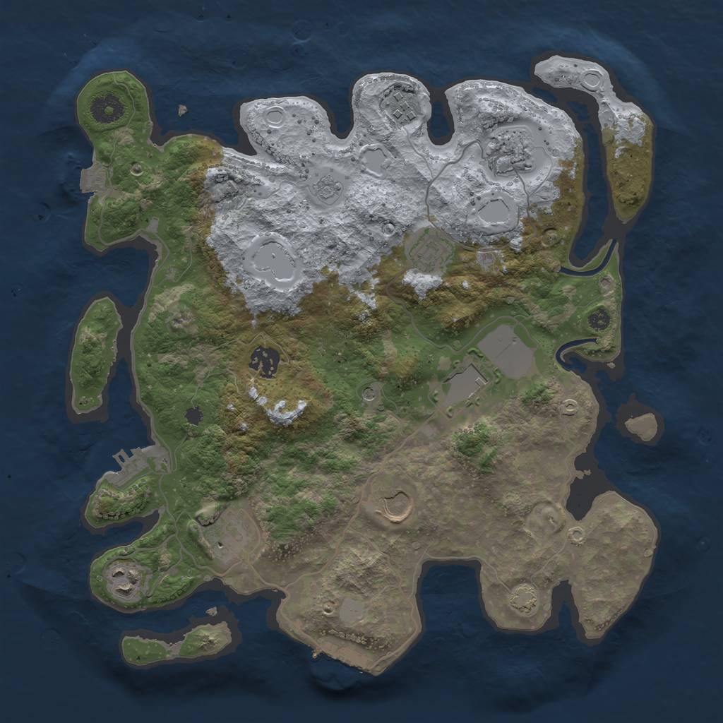 Rust Map: Procedural Map, Size: 3500, Seed: 3495, 16 Monuments