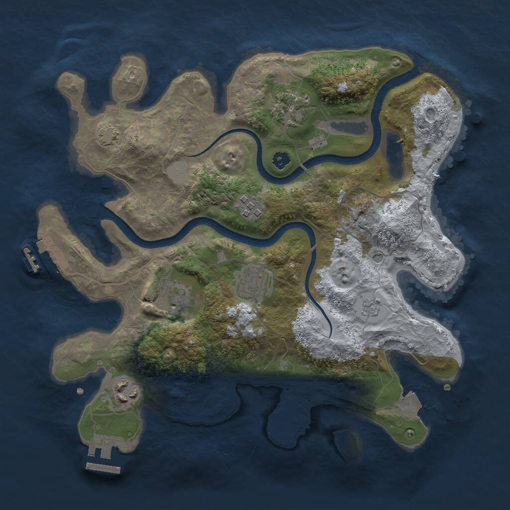 Rust Map: Procedural Map, Size: 3000, Seed: 1408441778, 11 Monuments