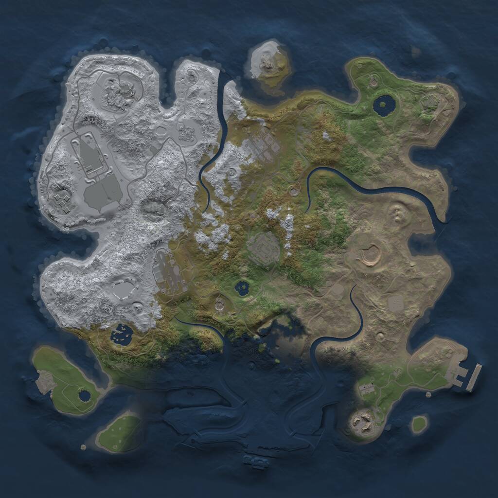 Rust Map: Procedural Map, Size: 3500, Seed: 1681437691, 16 Monuments