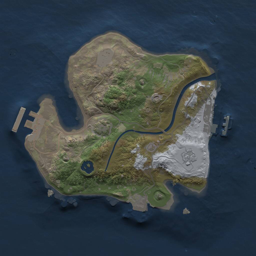 Rust Map: Procedural Map, Size: 2000, Seed: 550314656, 5 Monuments