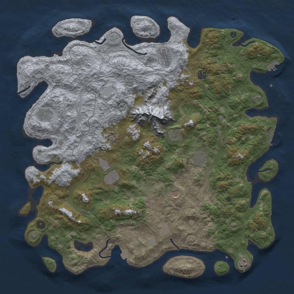Rust Map: Procedural Map, Size: 5000, Seed: 696420, 19 Monuments