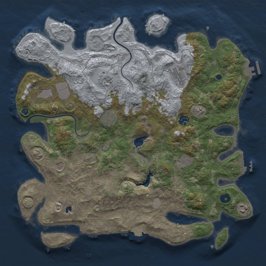 Rust Map: Procedural Map, Size: 4000, Seed: 237, 14 Monuments