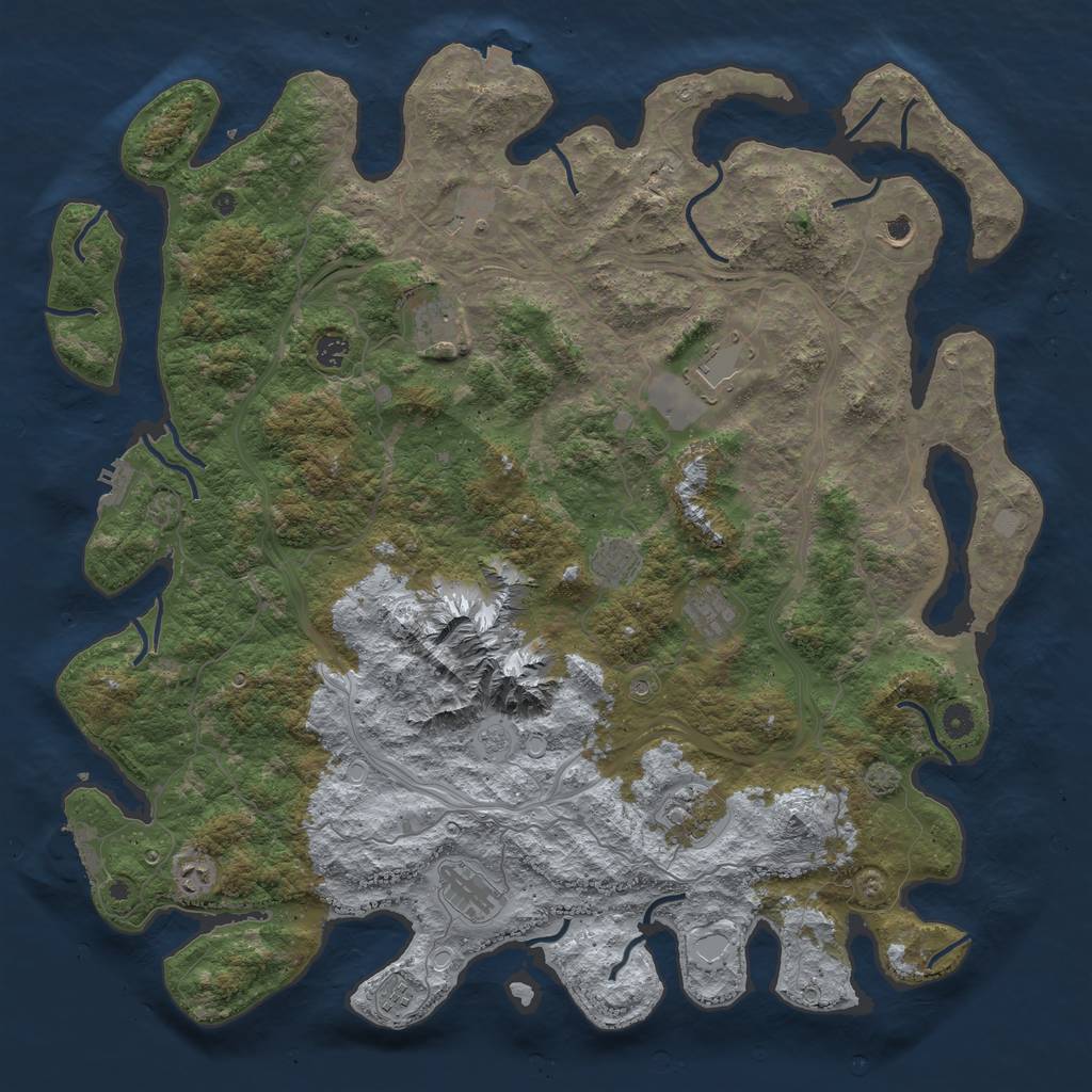 Rust Map: Procedural Map, Size: 5000, Seed: 456108264, 19 Monuments