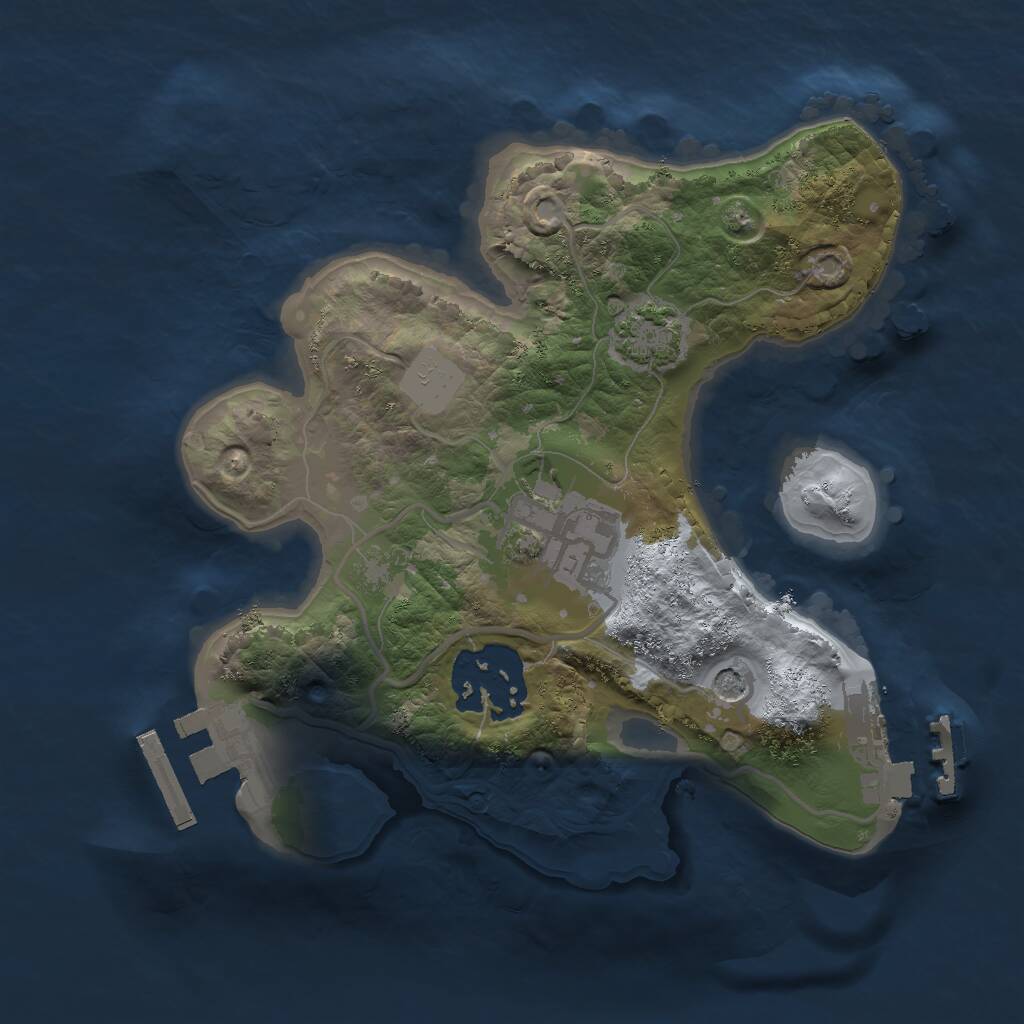 Rust Map: Procedural Map, Size: 2000, Seed: 1040944464, 7 Monuments