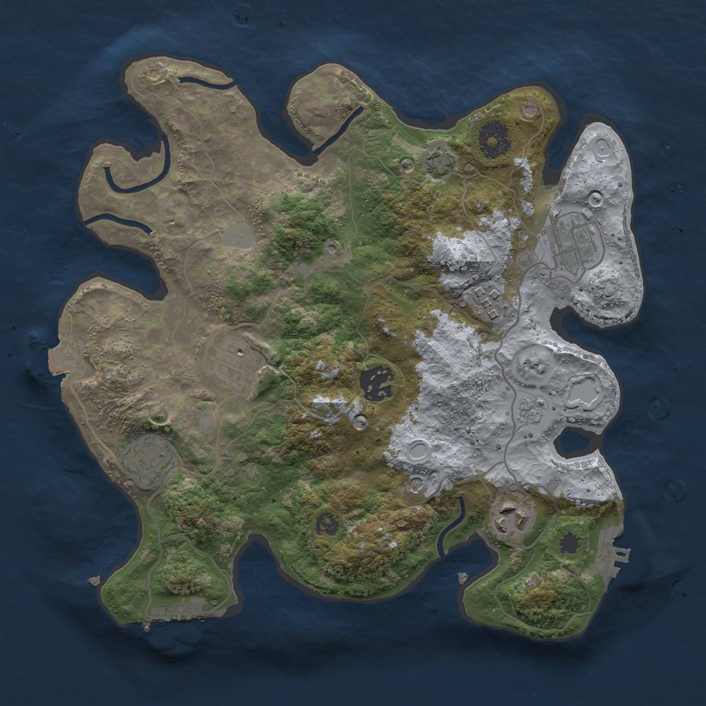 Rust Map: Procedural Map, Size: 3000, Seed: 1489968015, 14 Monuments