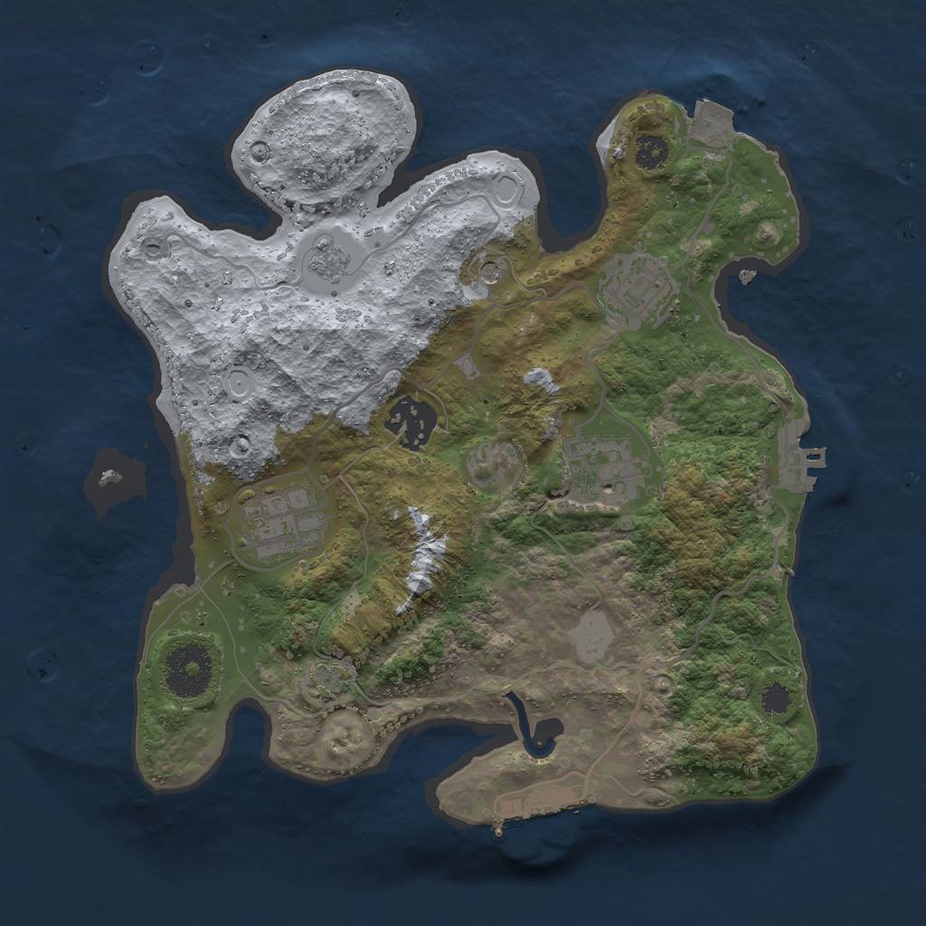 Rust Map: Procedural Map, Size: 2750, Seed: 331515611, 12 Monuments