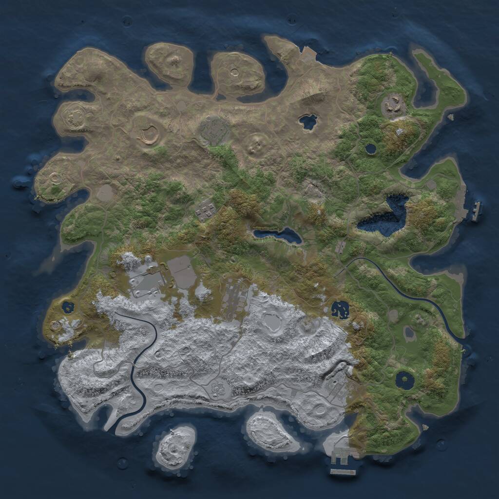 Rust Map: Procedural Map, Size: 4000, Seed: 64221267, 14 Monuments