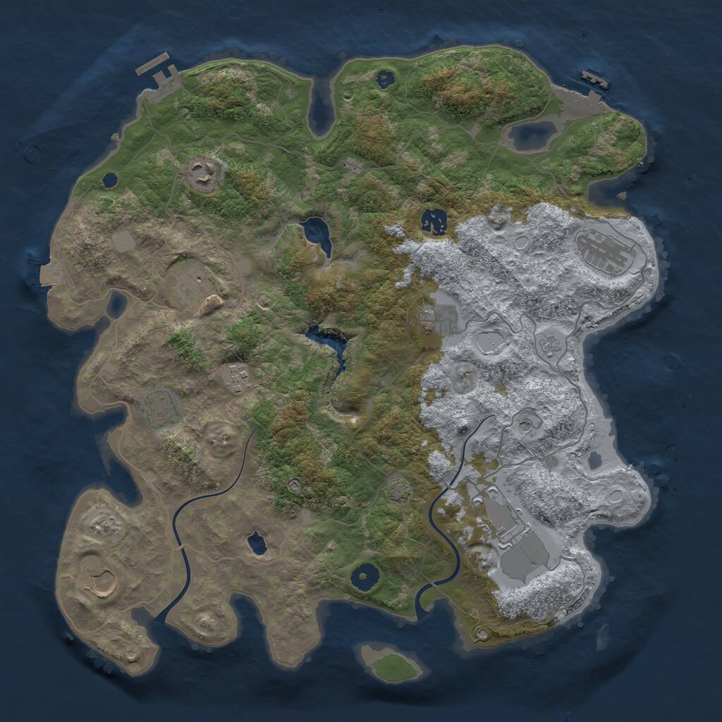 Rust Map: Procedural Map, Size: 4000, Seed: 1786006293, 15 Monuments