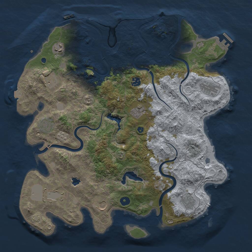 Rust Map: Procedural Map, Size: 4000, Seed: 1786006293, 16 Monuments