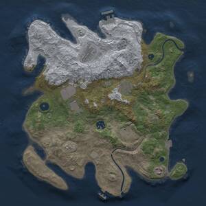 Thumbnail Rust Map: Procedural Map, Size: 3500, Seed: 1490443392, 13 Monuments