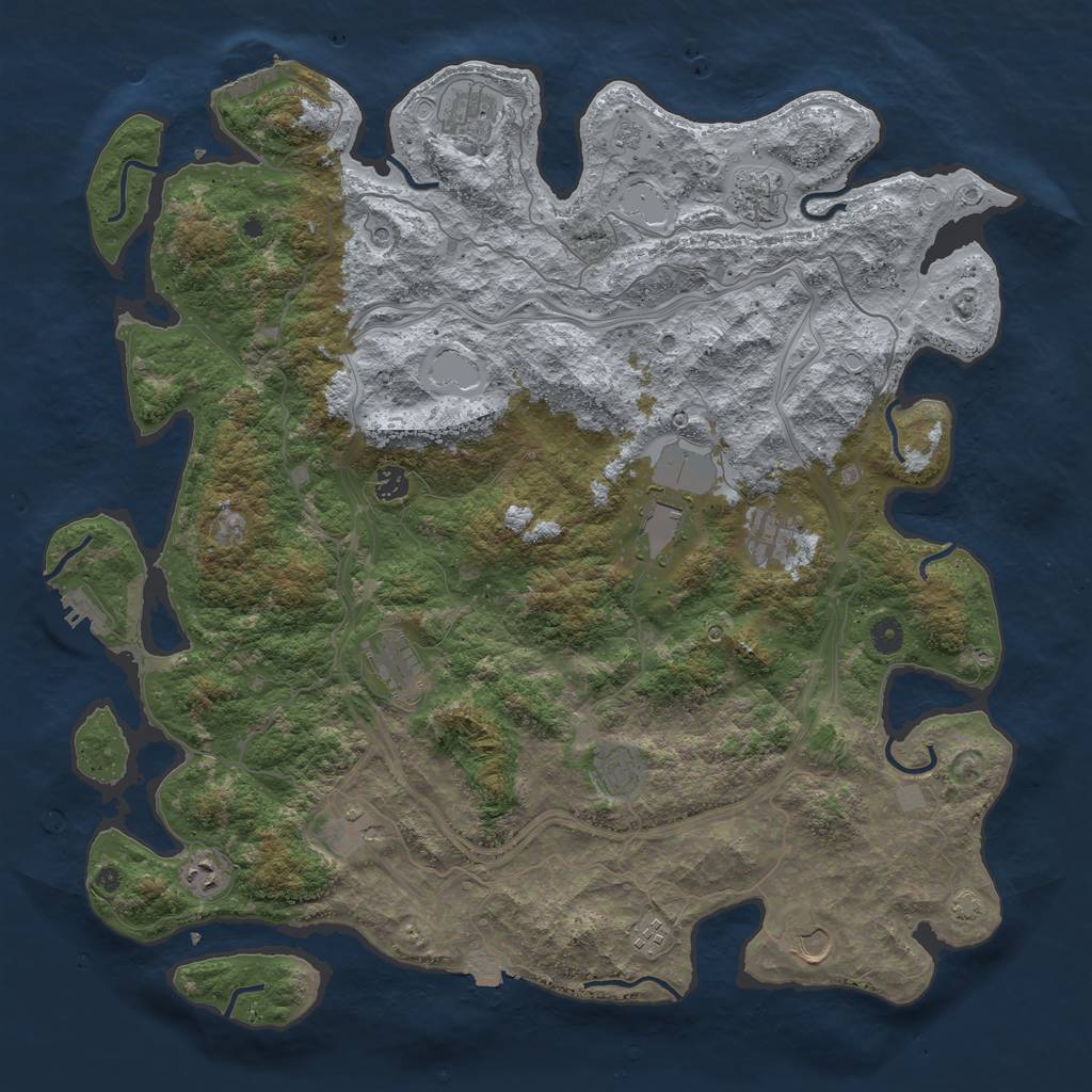 Rust Map: Procedural Map, Size: 4700, Seed: 45731631, 19 Monuments